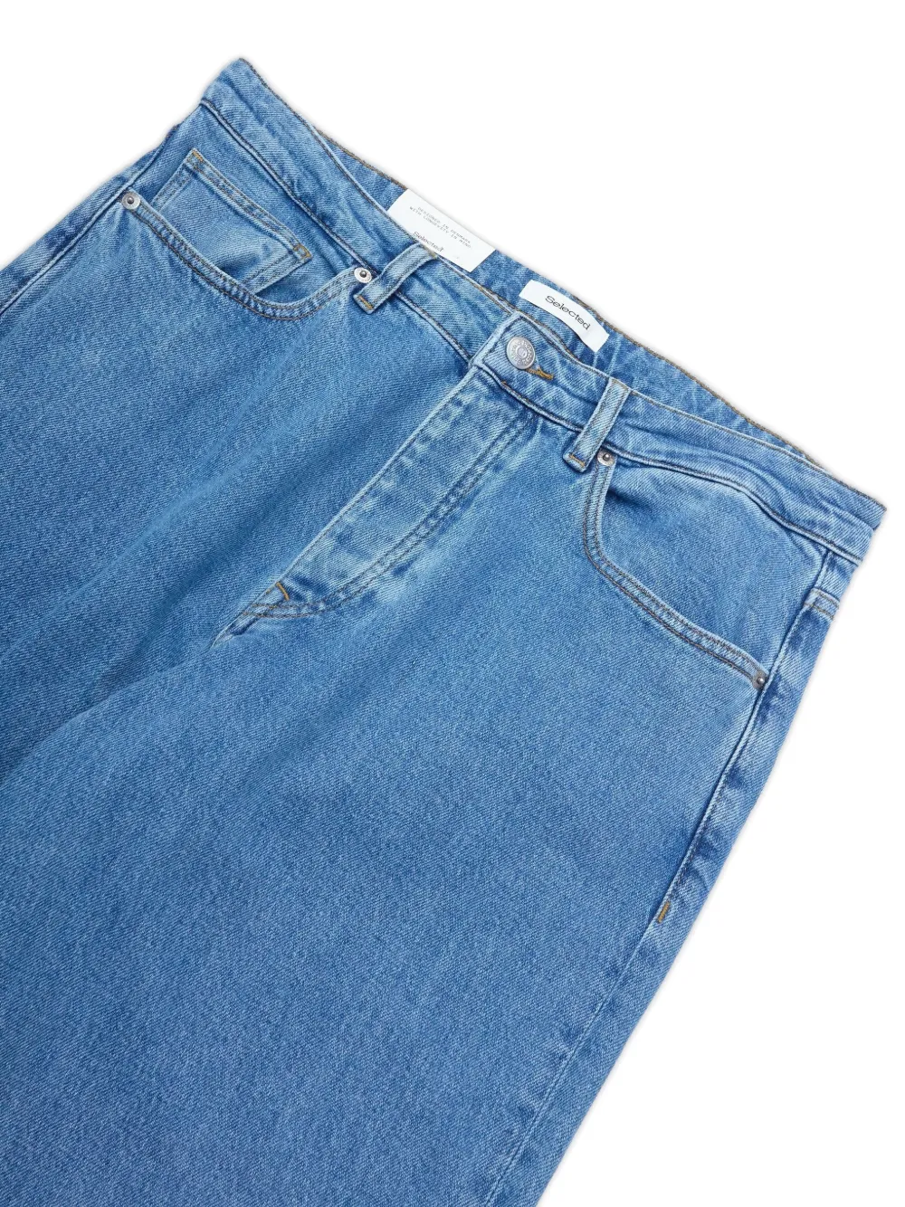  Selected Cotton Loose Trousers - Blue 