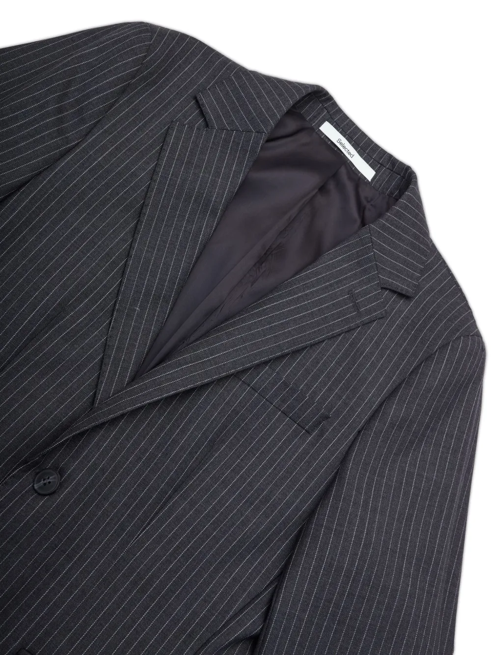Pinstriped Double-Breasted Blazer