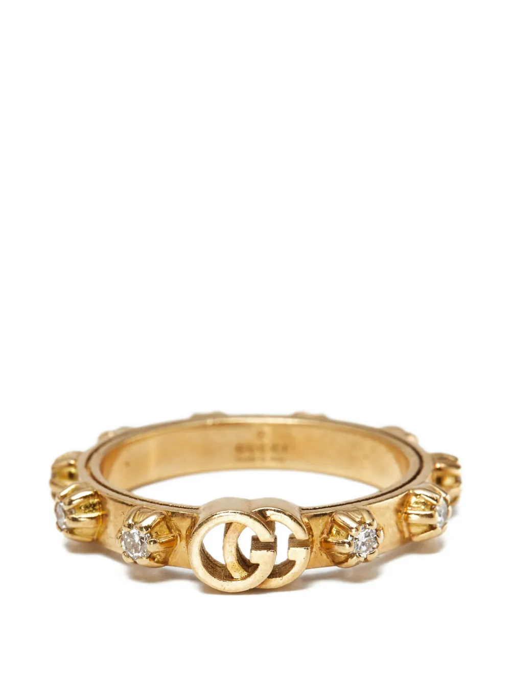 Pre-owned Gucci Two-tone Diamond Ring In Gold