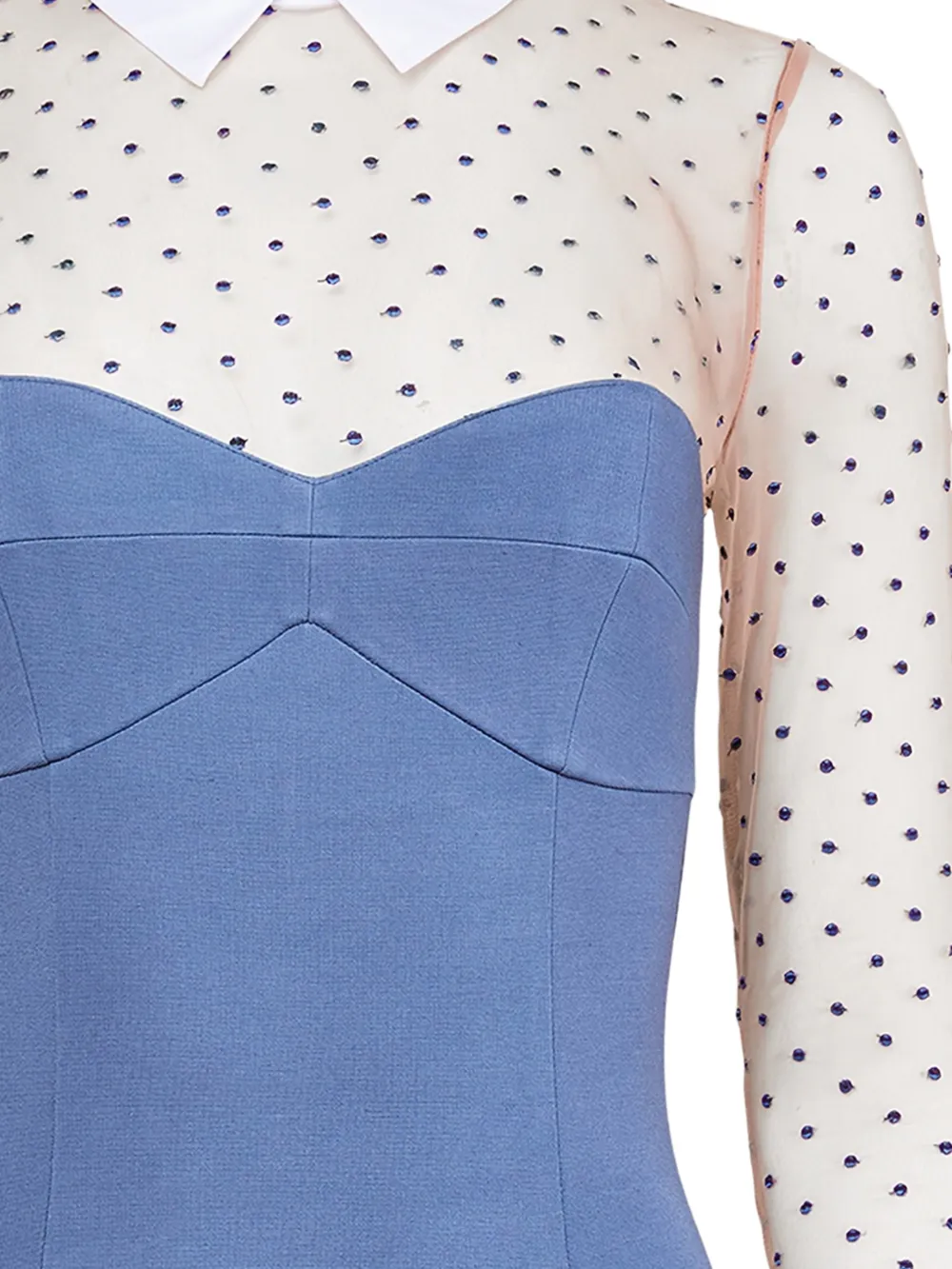 Fleur Du Mal Tulen body met stippen en kraag Blauw