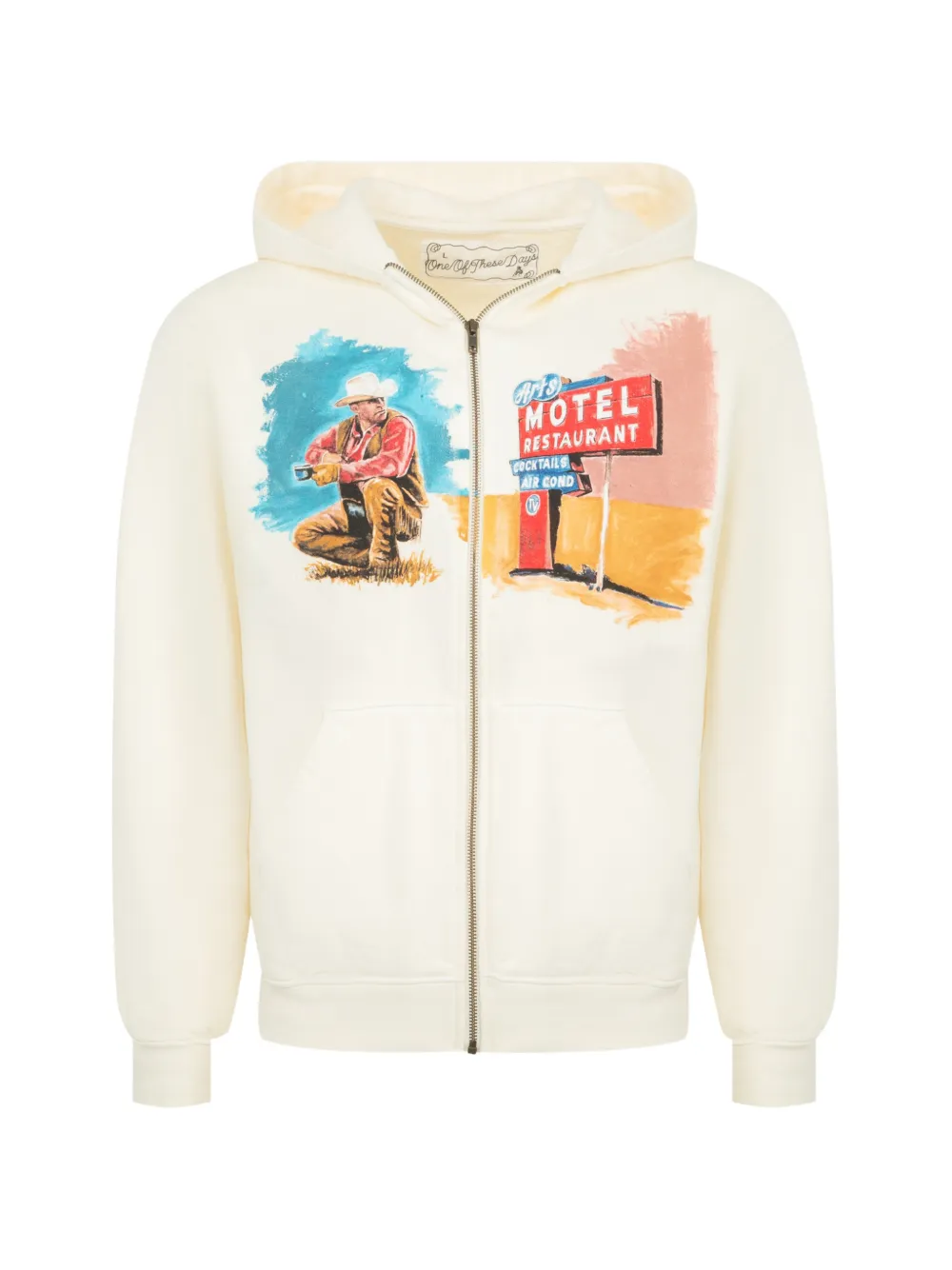 One Of These Days Mornings First Remark zip-up hoodie - Toni neutri