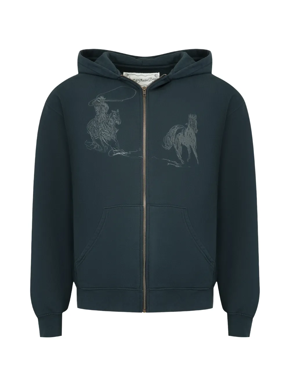 One Of These Days Into The Distance zip-up hoodie - Grigio