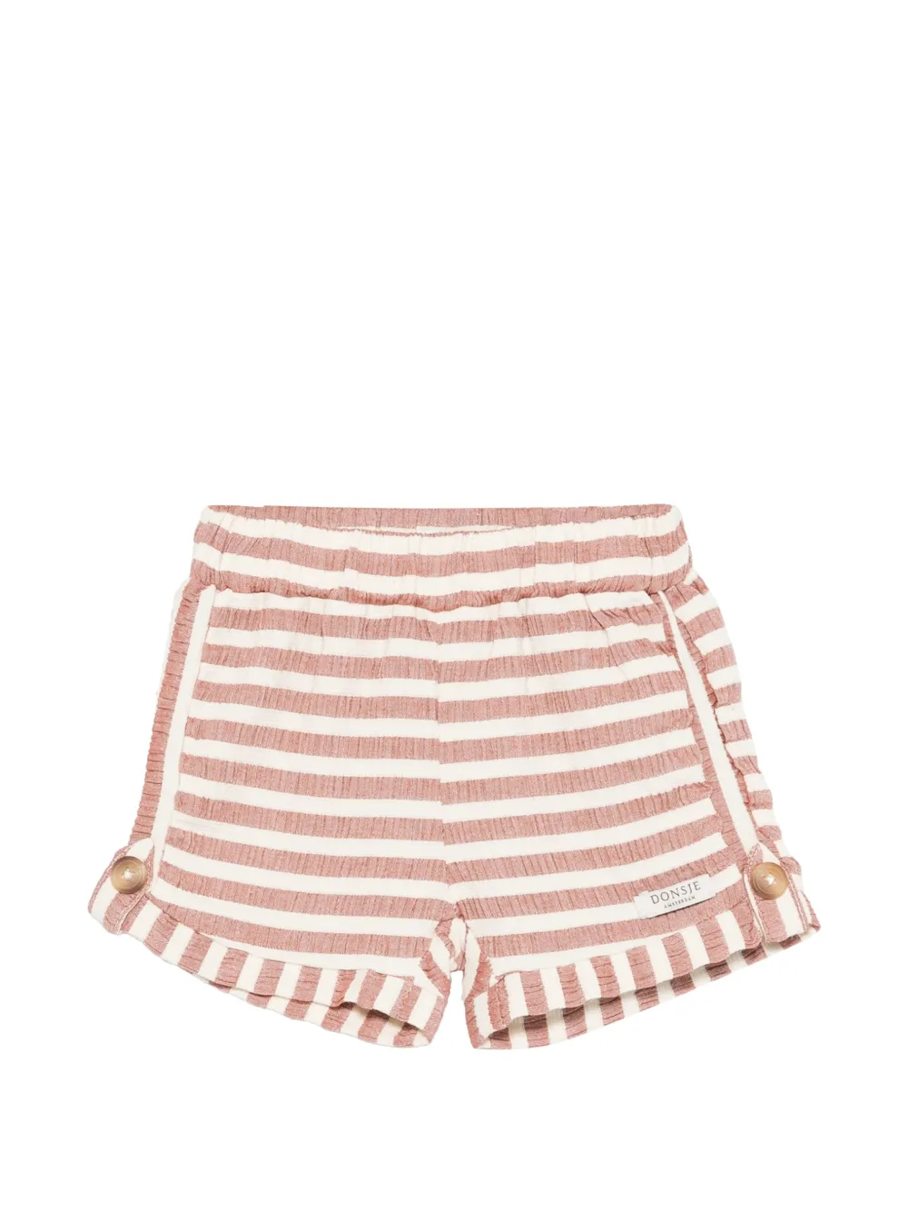 Donsje striped button shorts - Marrone