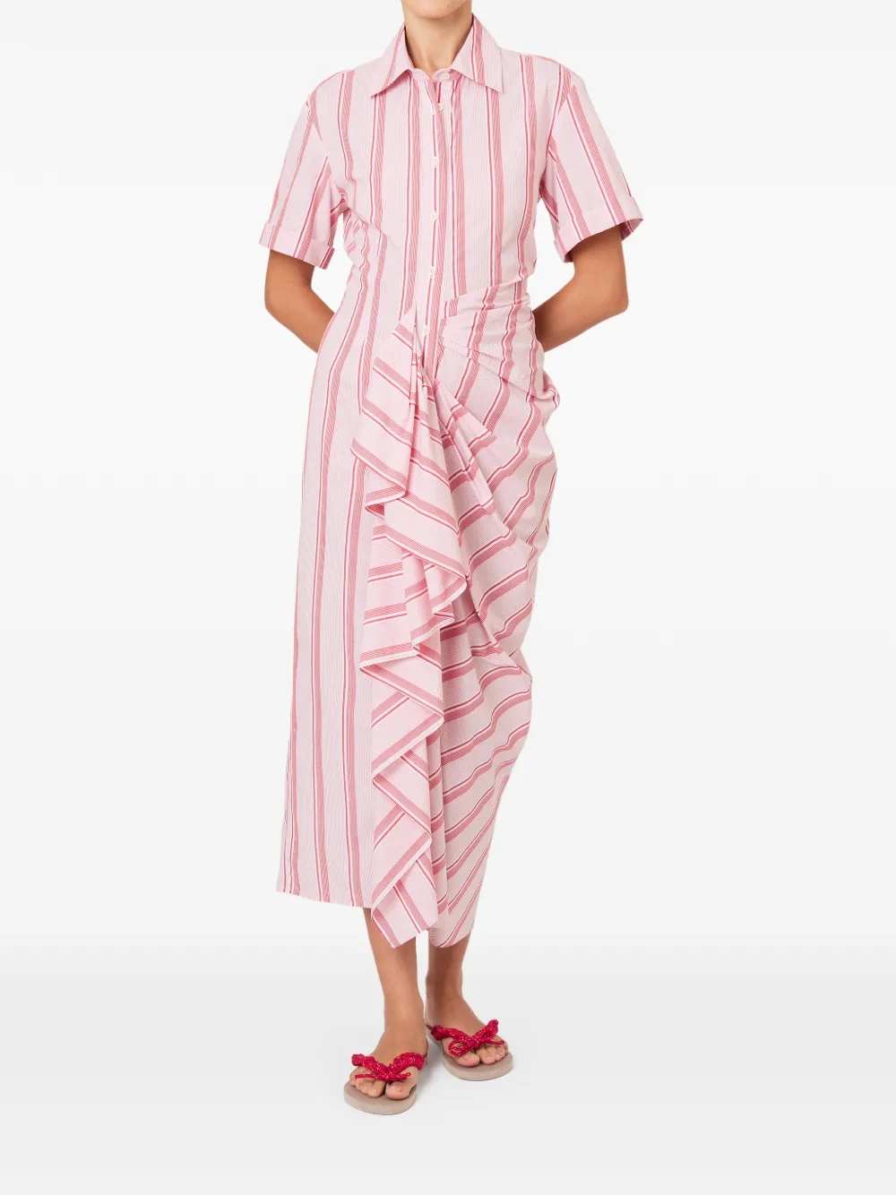 Rosie Assoulin Hemdkleid mit Rüschen - Rosa