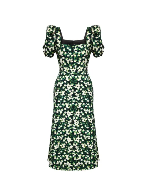 POST MERIDIEM square-neck floral-print midi dress