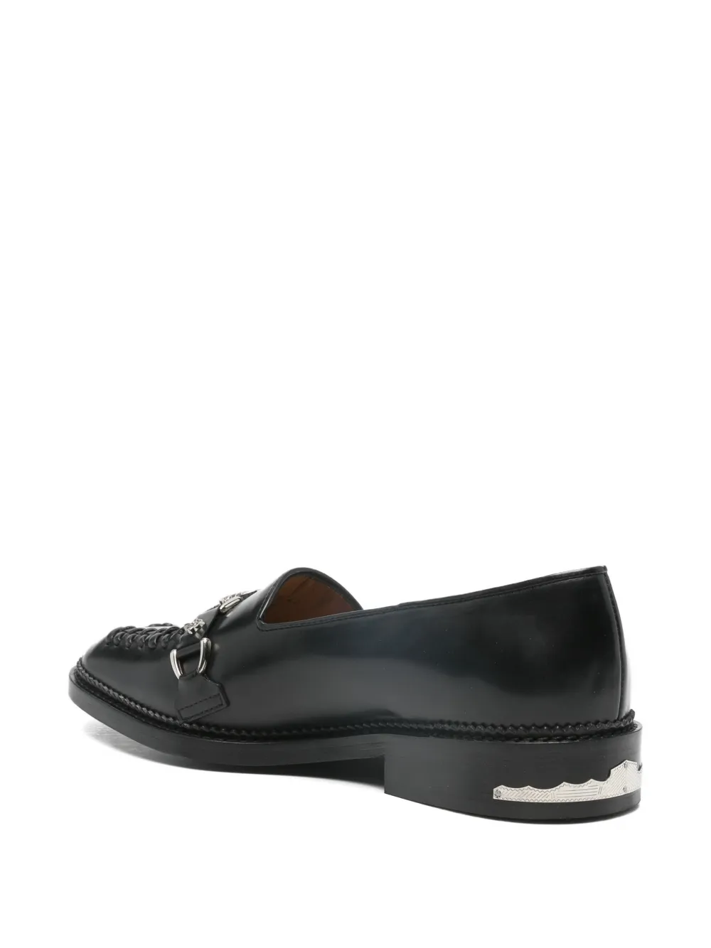 Toga Virilis braided-detail leather loafers Zwart