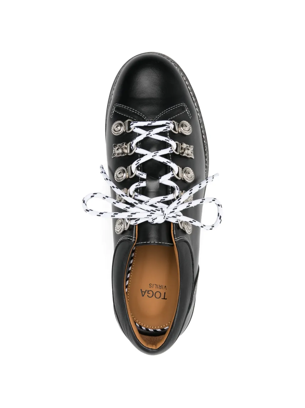 Toga Virilis Leren derby veterschoenen met ringlets Zwart