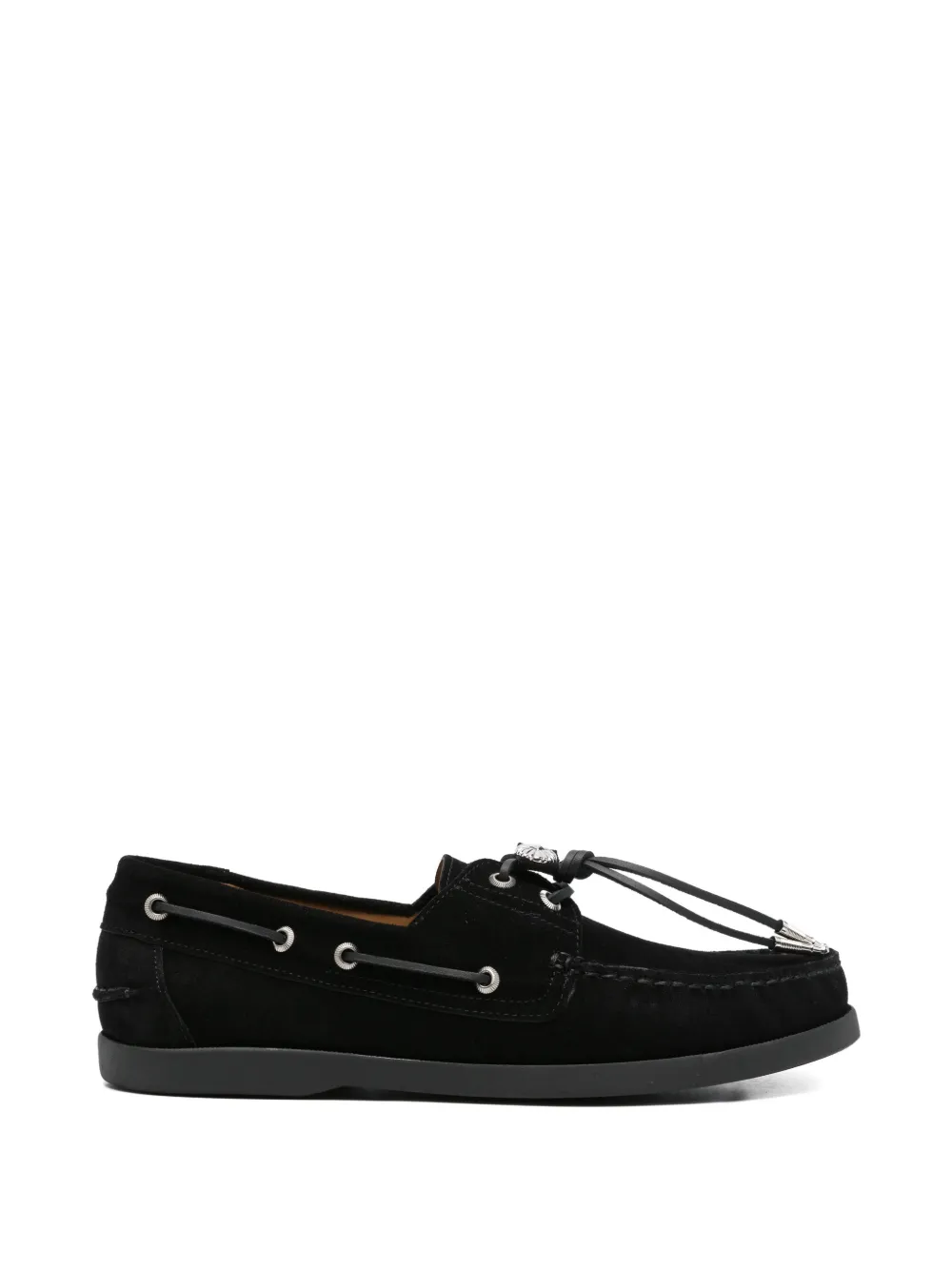 Toga Virilis suede embellishment boat shoes - Nero