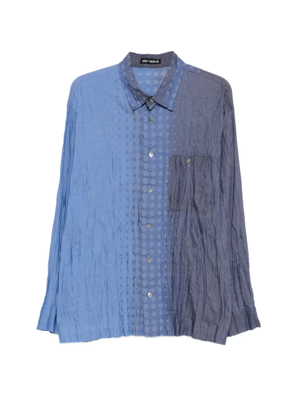 Issey Miyake Pre-Owned Pleated dyed shirt - Blu