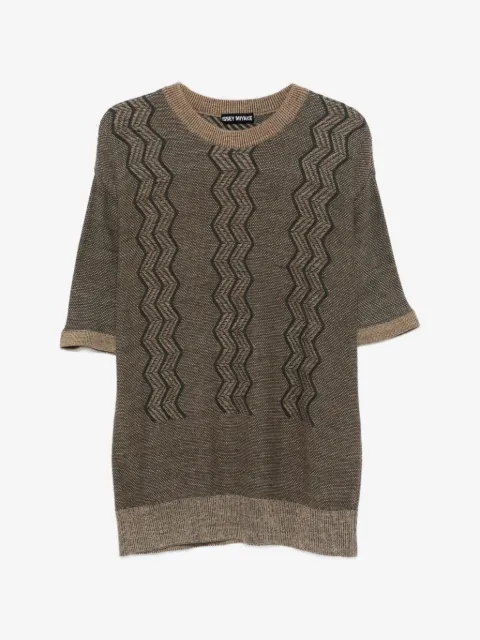 Issey Miyake Pre-Owned suéter tejido en zigzag