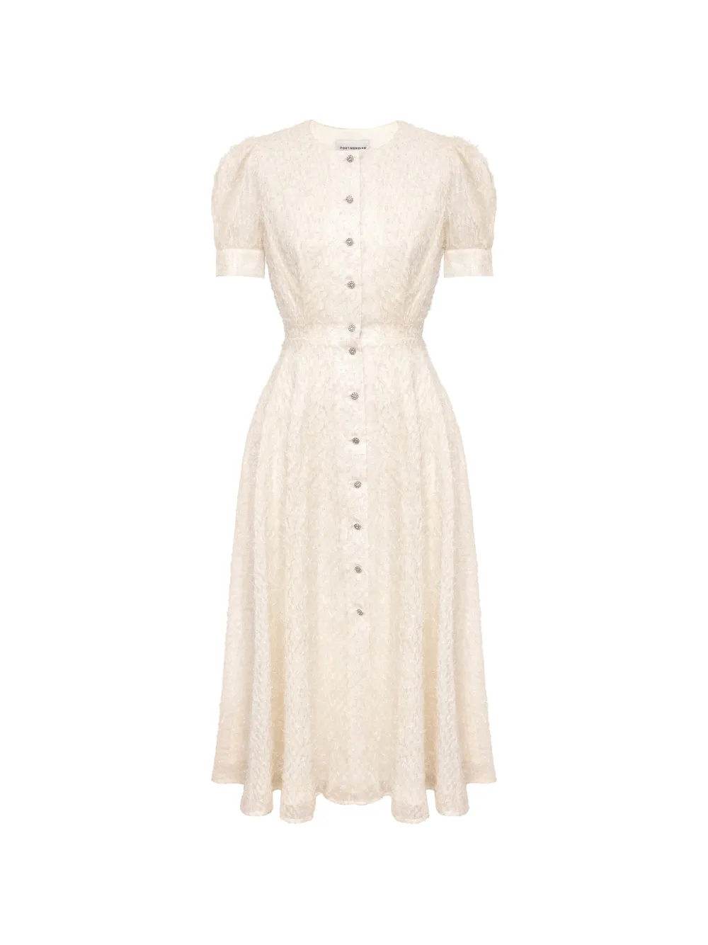 POST MERIDIEM Midi-jurk met knopen Beige