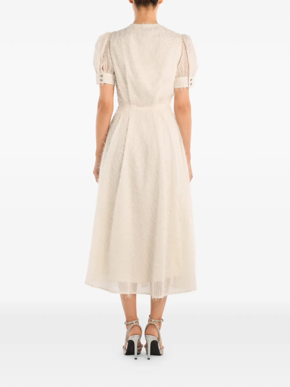 POST MERIDIEM Midi-jurk met knopen Beige