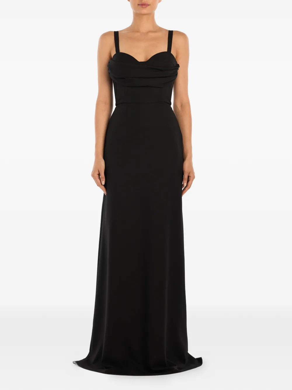  Post Meridiem Gathered-detail Maxi Dress - Black 