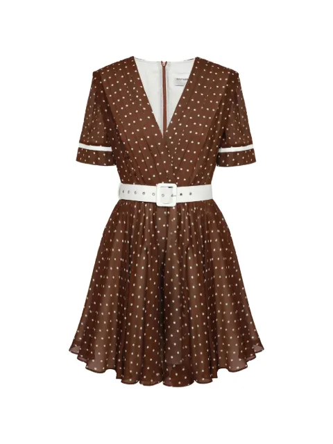 POST MERIDIEM V-neck belt-detail mini dress