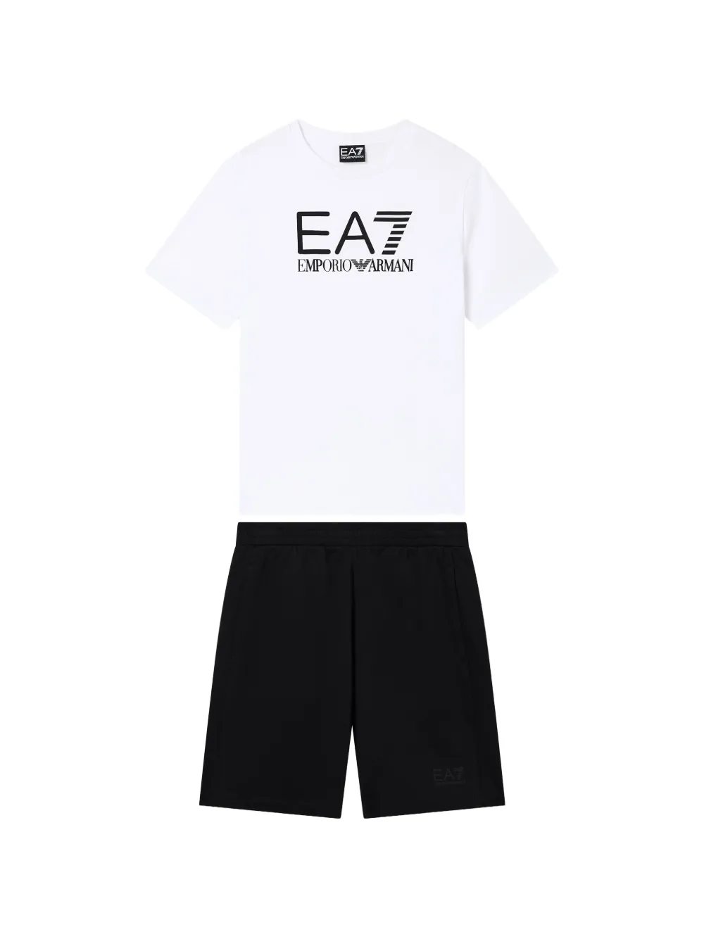 Emporio Armani Kids logo-detail shorts set - Bianco