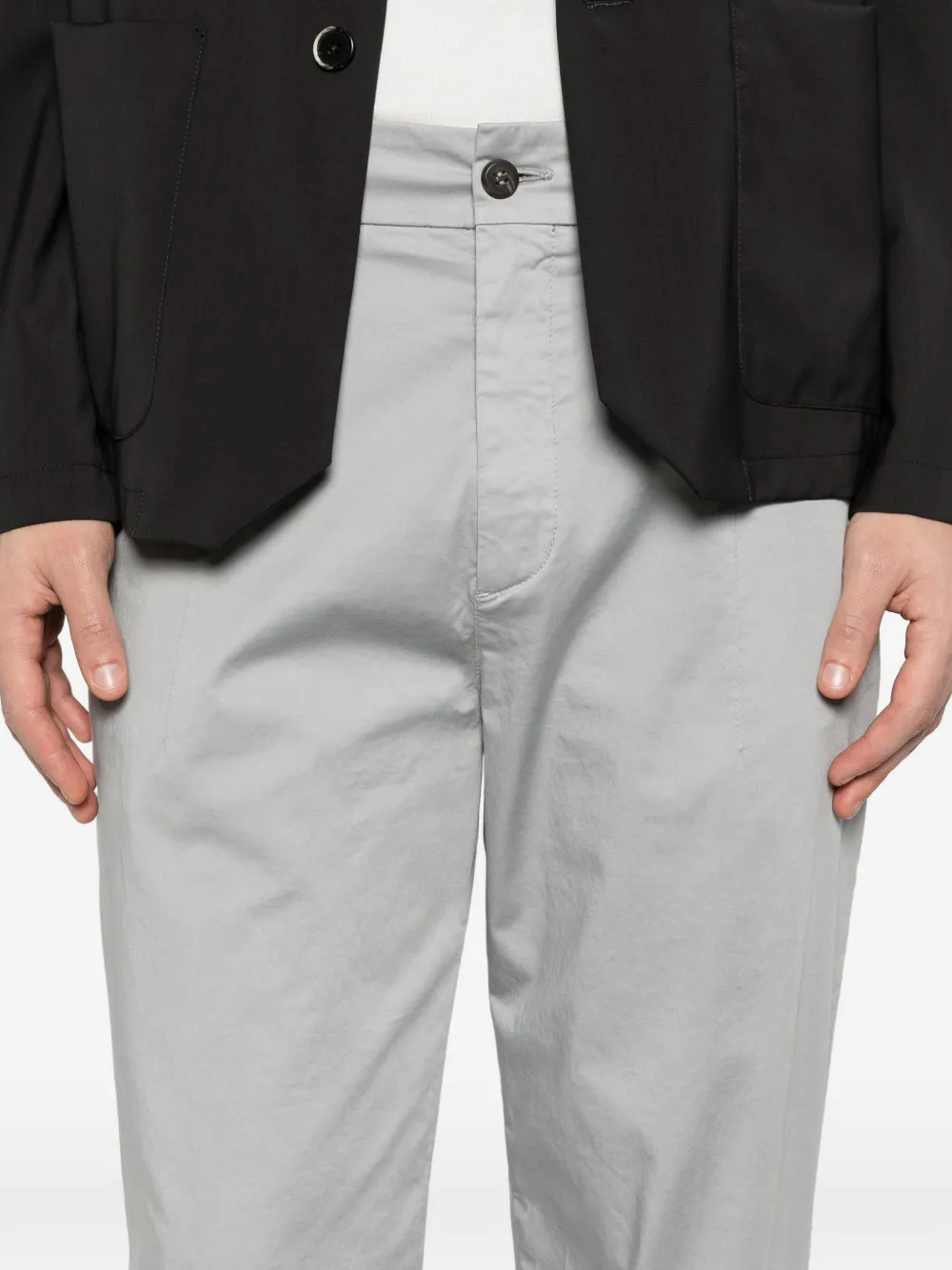 Eleventy Broek met knoopdetail Grijs