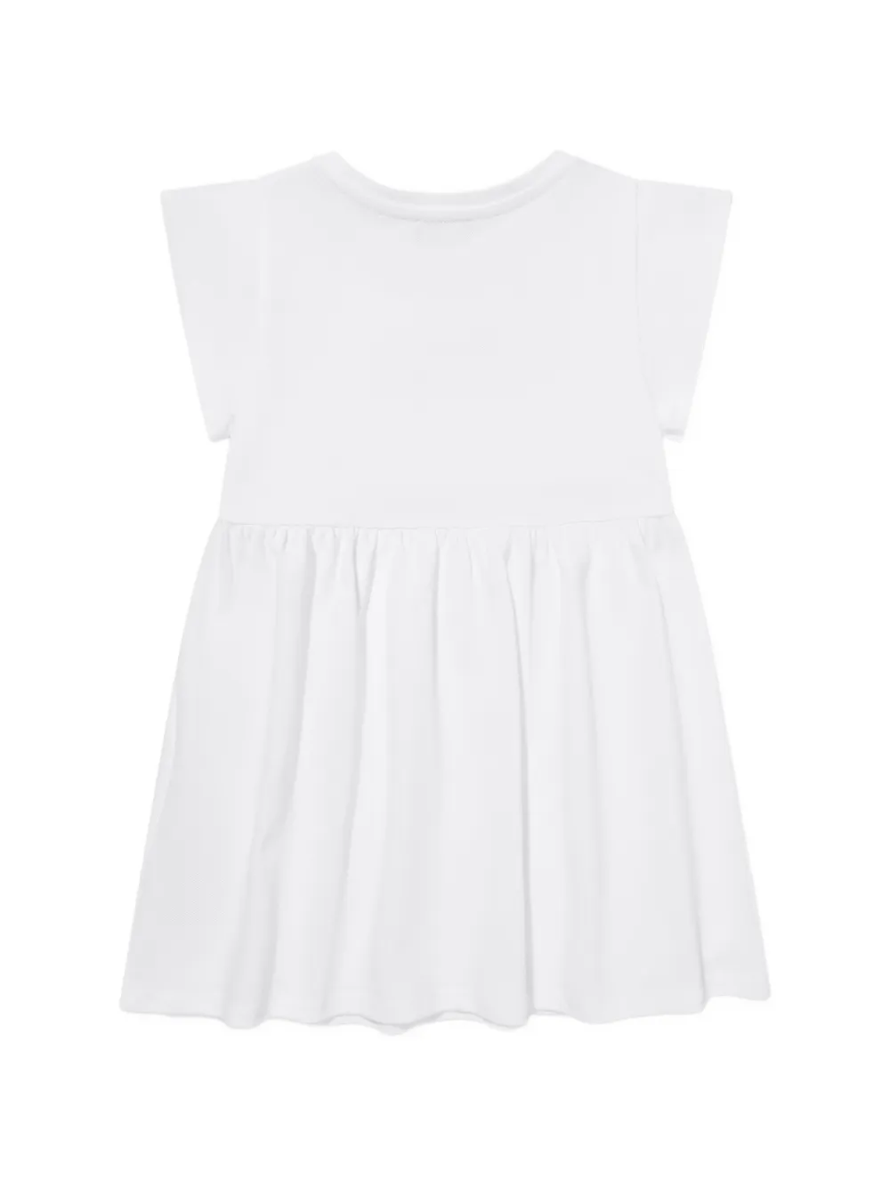 Moschino Kids Jurk met geborduurde bloemen Wit