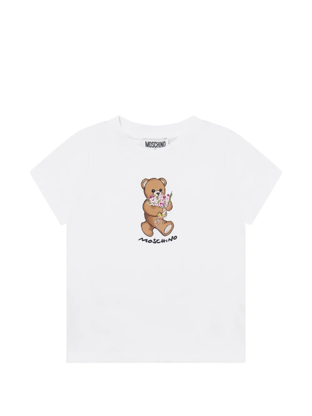 Moschino Kids teddy-print T-shirt - Bianco