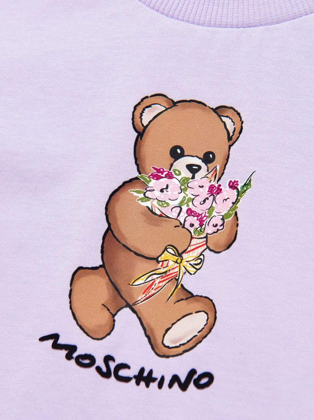Moschino Kids T-shirt met teddybeerprint Paars
