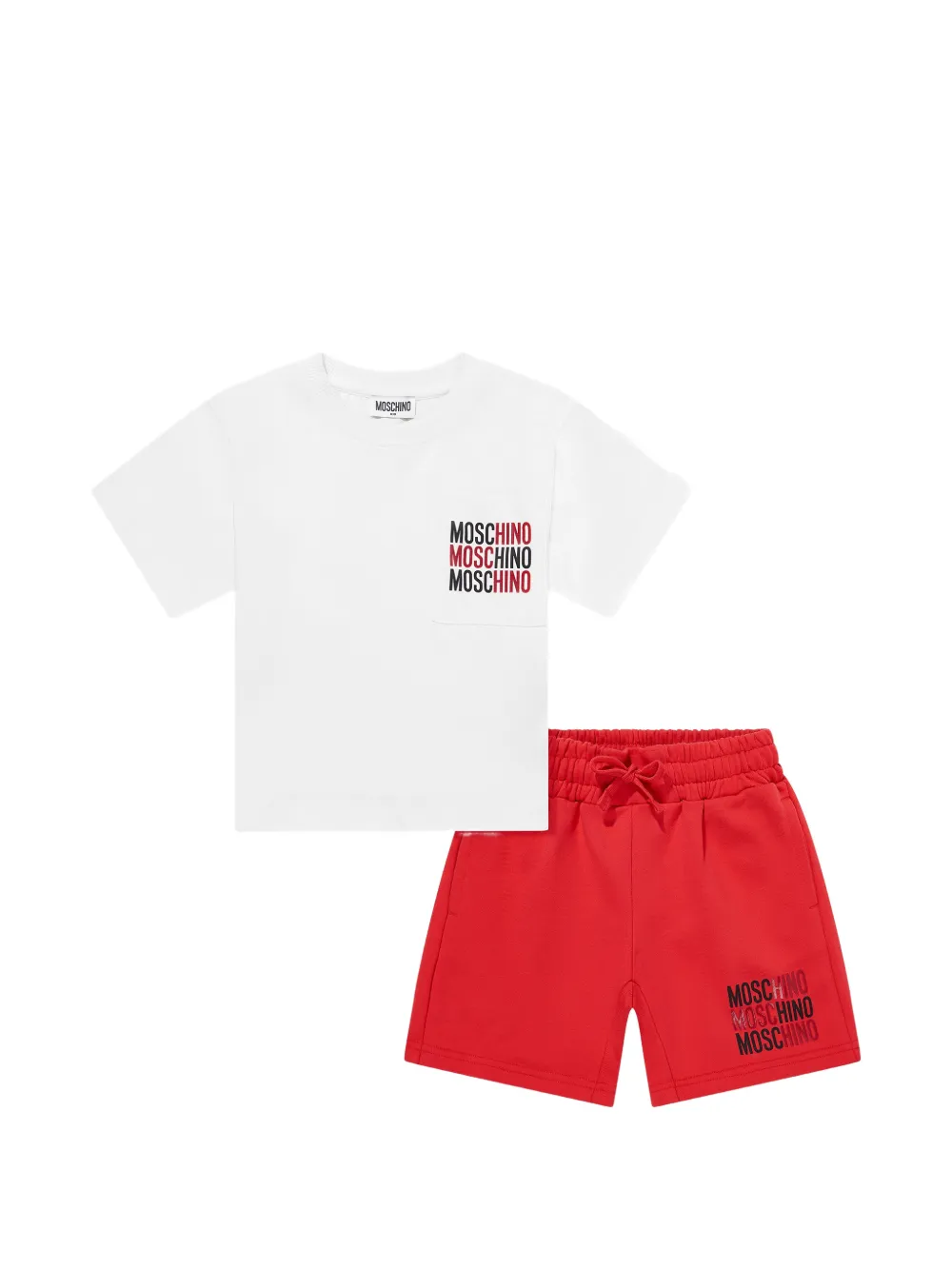 Moschino Kids logo-print T-shirt and shorts set - Bianco