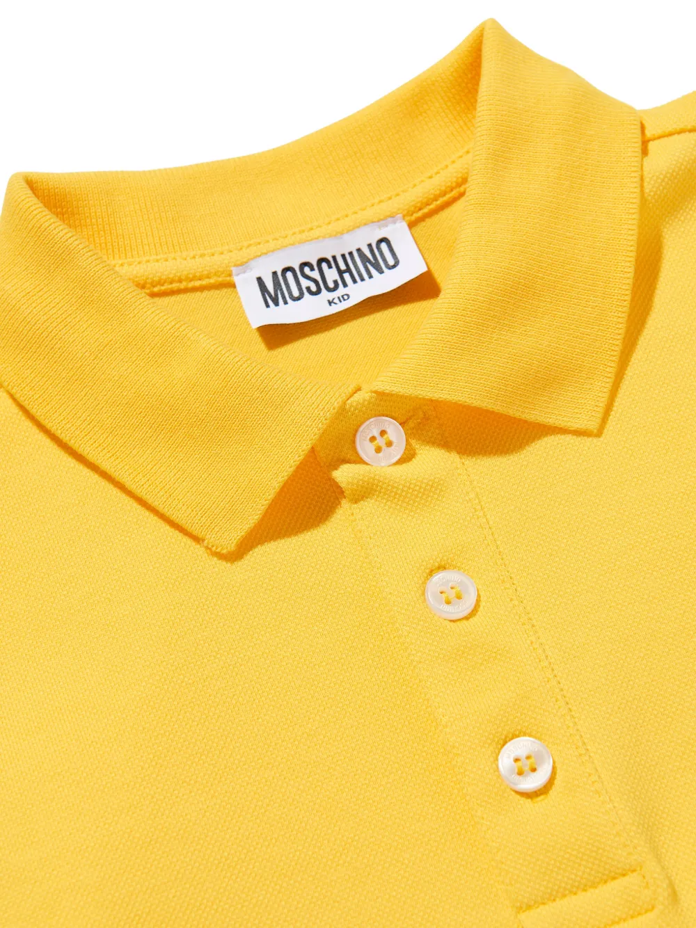 Moschino Kids Poloshirt met logoprint en knopen Geel