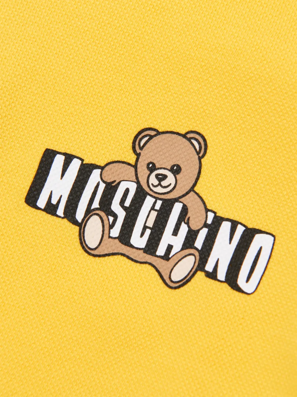 Moschino Kids Poloshirt met logoprint en knopen Geel