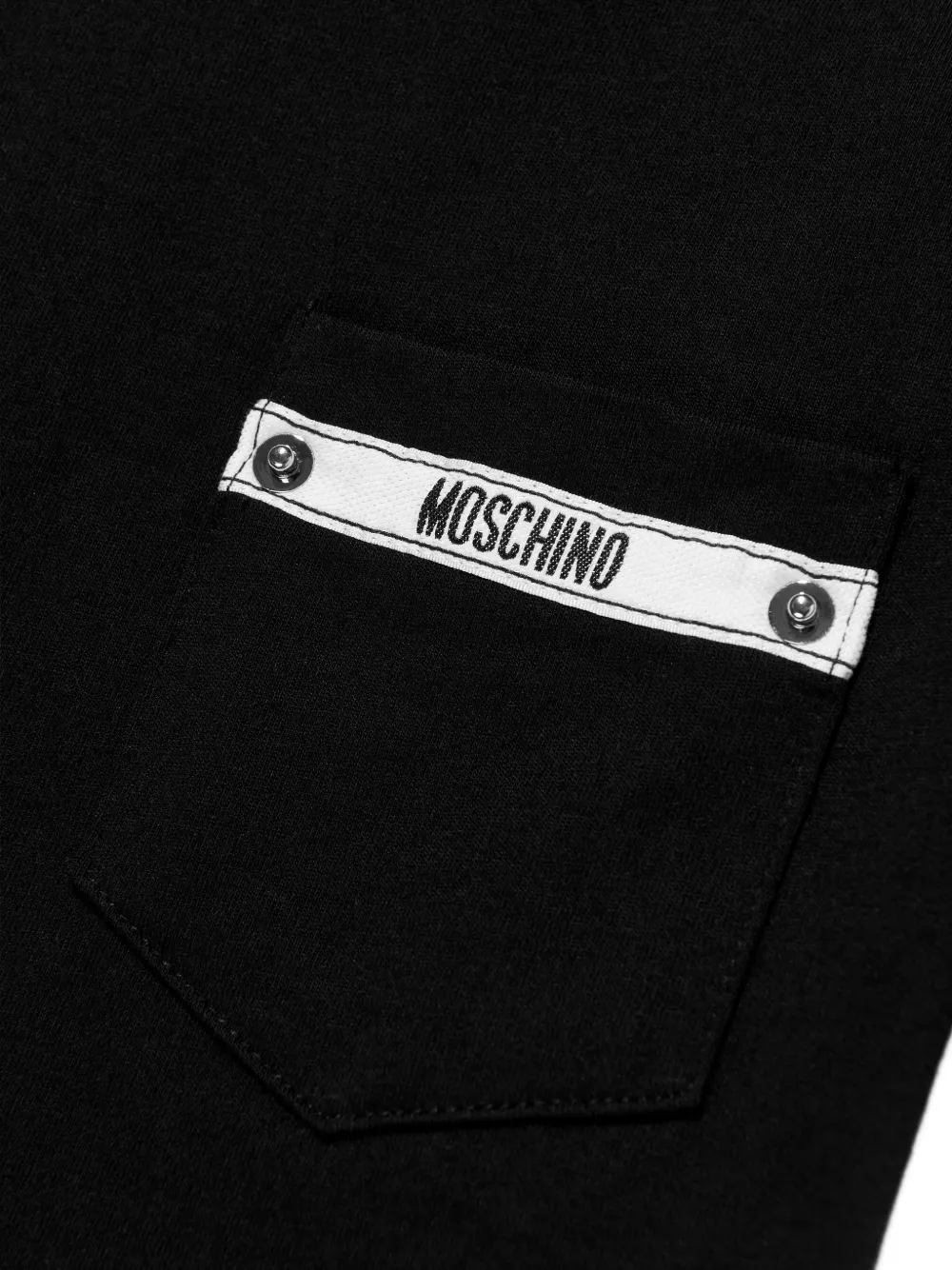 Moschino Kids T-shirt met zak en logo Zwart