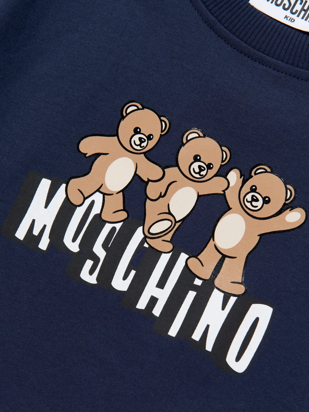 Moschino Kids T-shirt met teddybeerprint Blauw