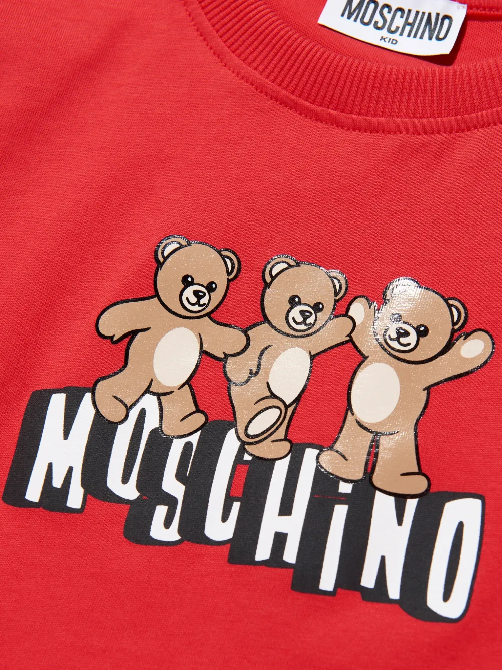 Moschino Kids T-shirt met teddybeerprint Rood