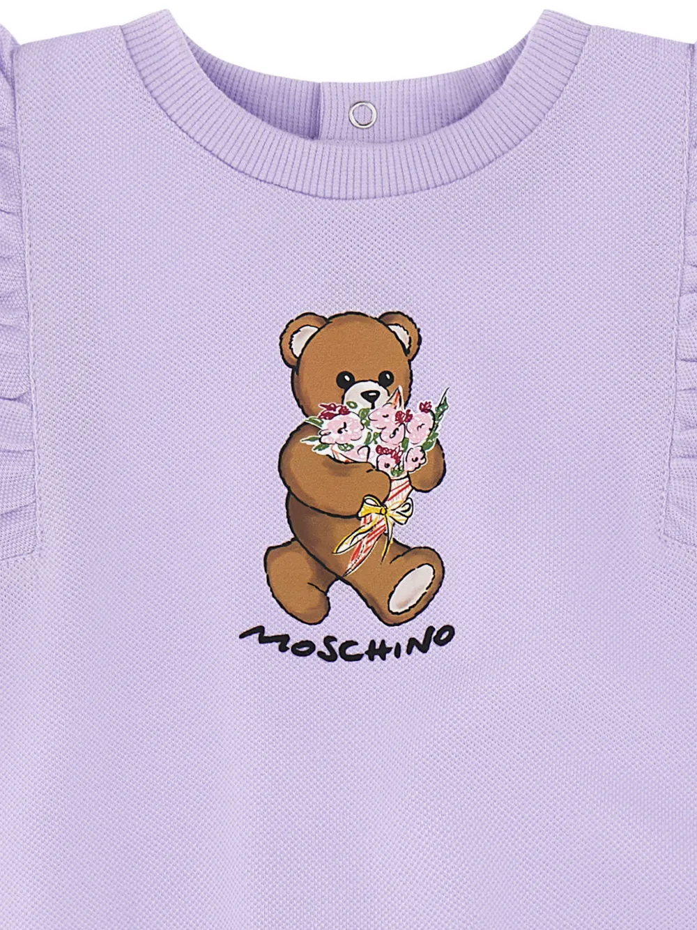 Teddy-Print Ruffled Dress