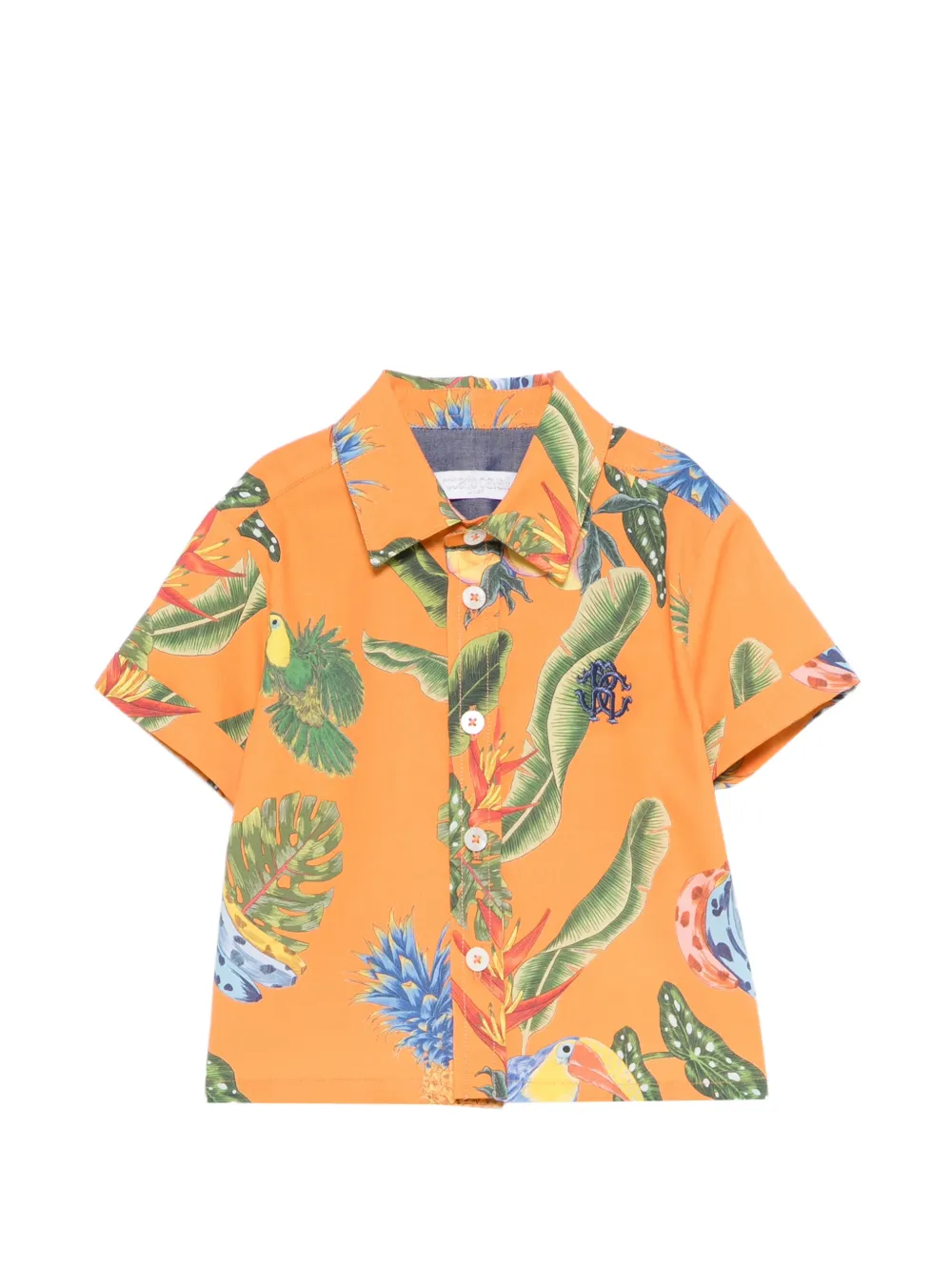 Roberto Cavalli Junior tropical-print shirt - Arancione