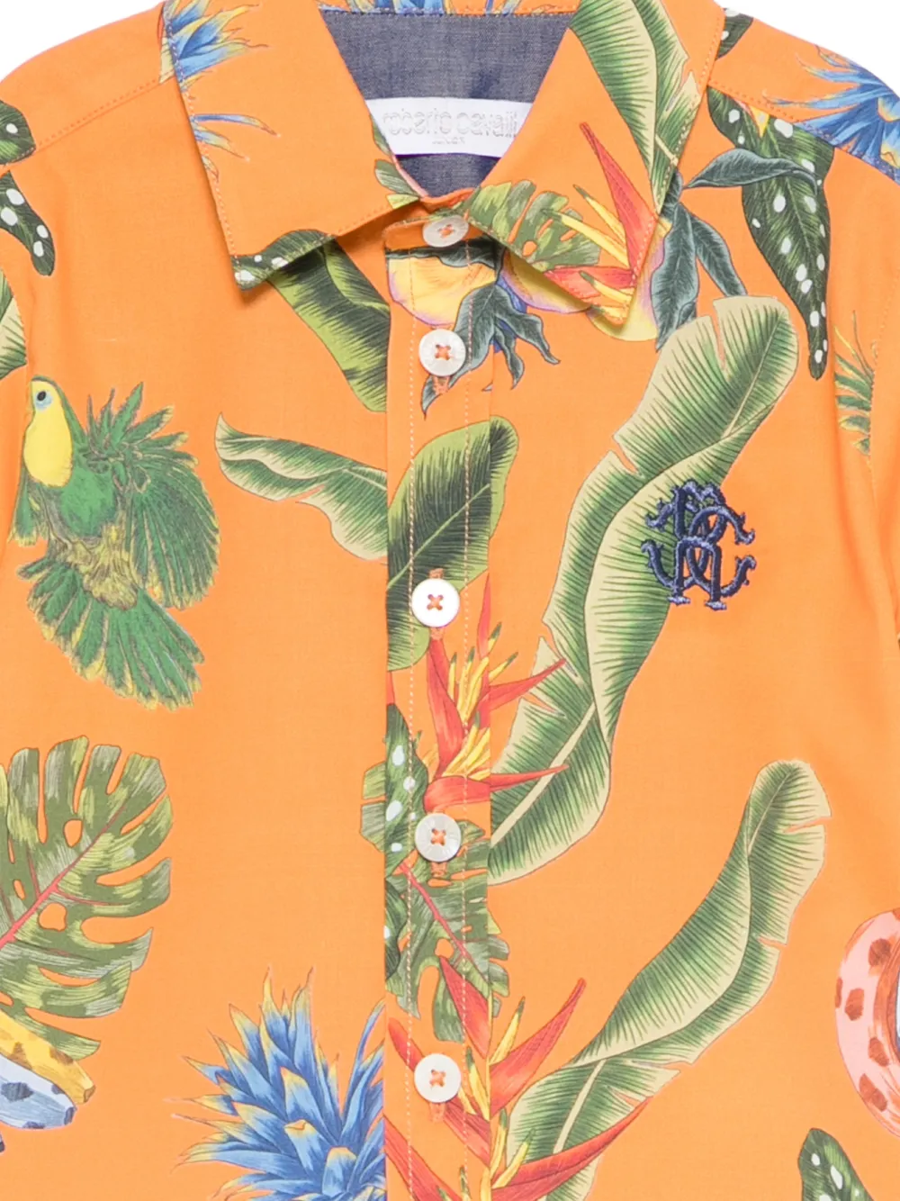  Roberto Cavalli Junior Tropical-print Shirt - Orange 