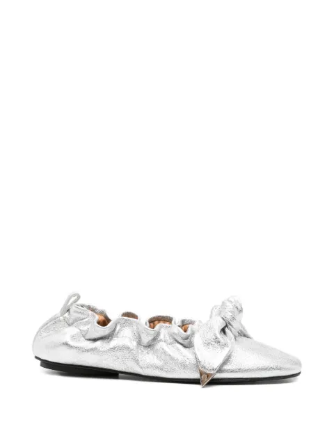 Toga Pulla metallic cracked bow ballet flats