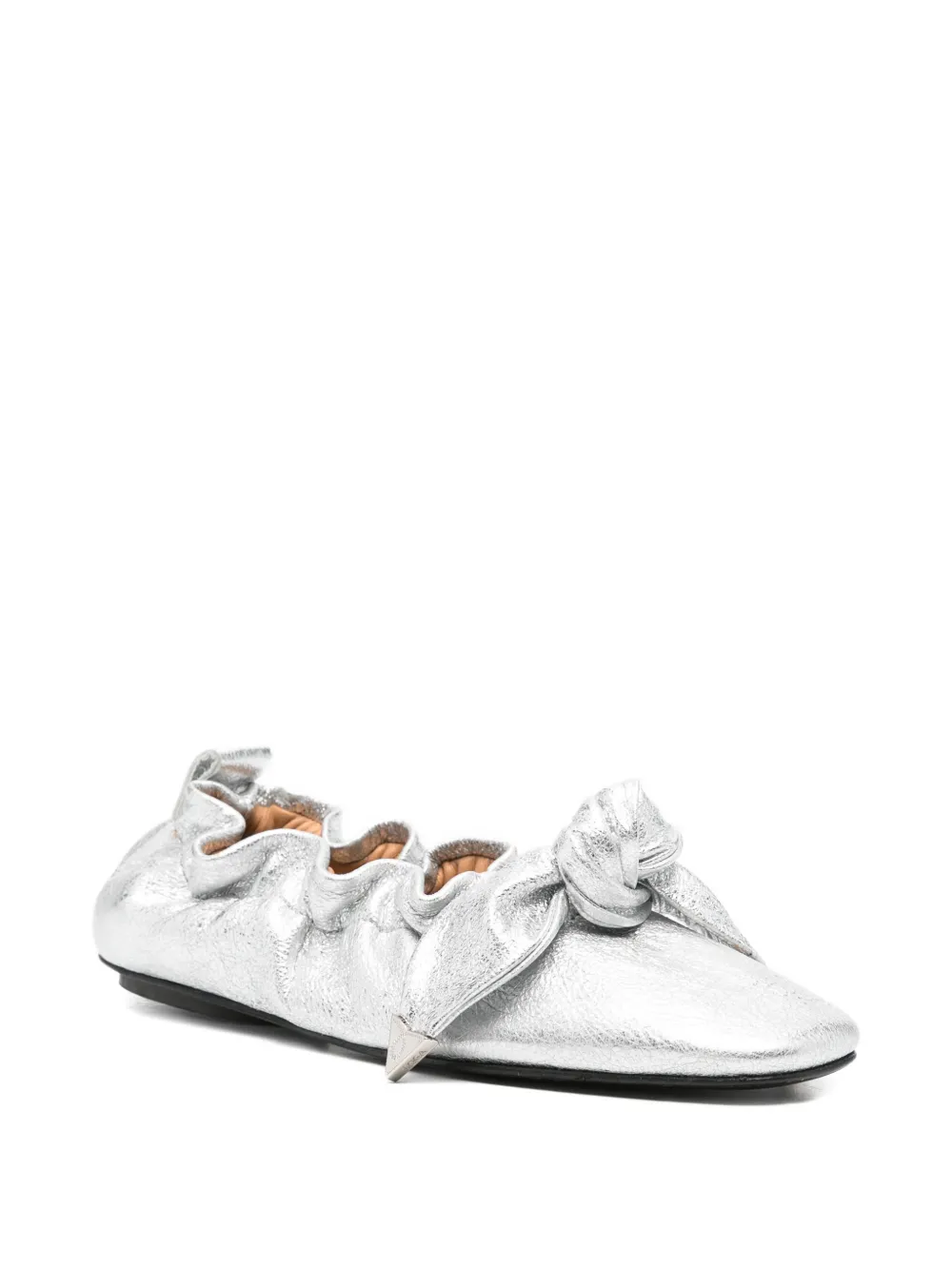 Toga Pulla metallic cracked bow ballet flats Zilver