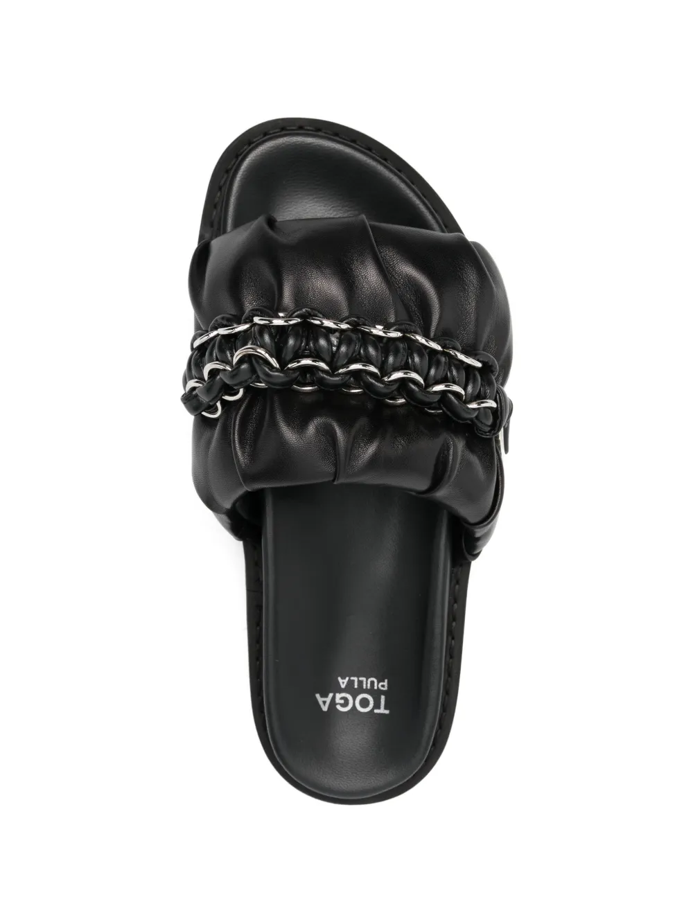 Toga Pulla chain-detail leather sandals Zwart