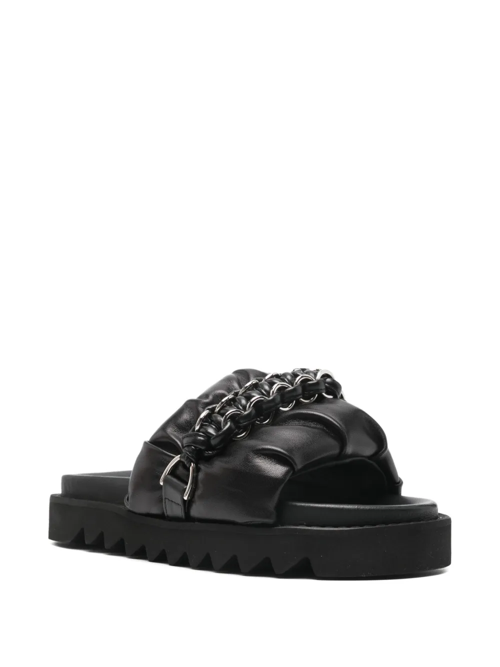 Toga Pulla chain-detail leather sandals Zwart