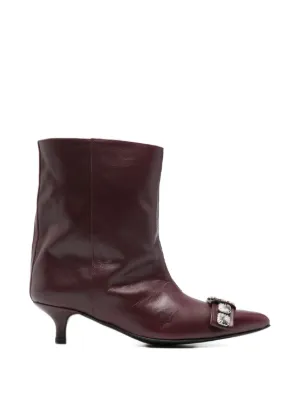 Toga Pulla toe-embellishment pointed-toe Leather Boots | Black