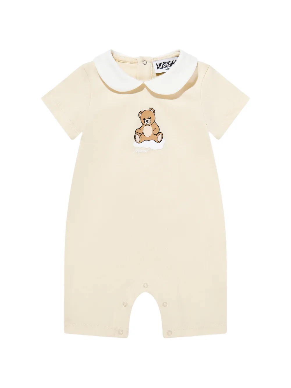 Moschino Kids teddy-print collared romper - Nude