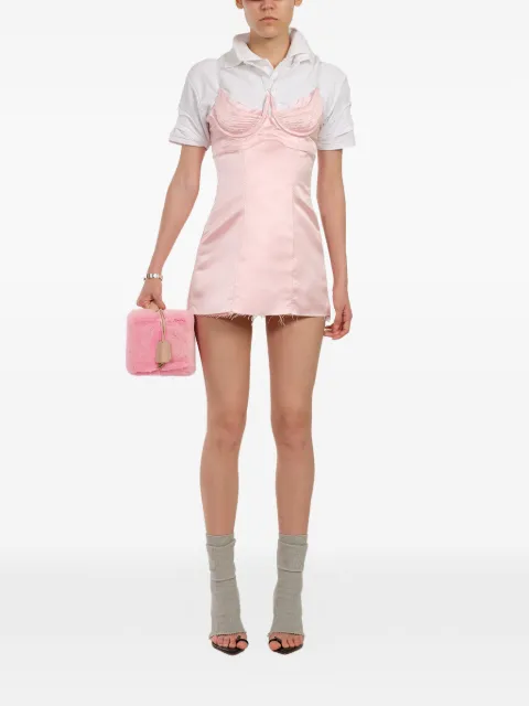 Natasha Zinko vestido corto de fiesta con bordes deshilachados