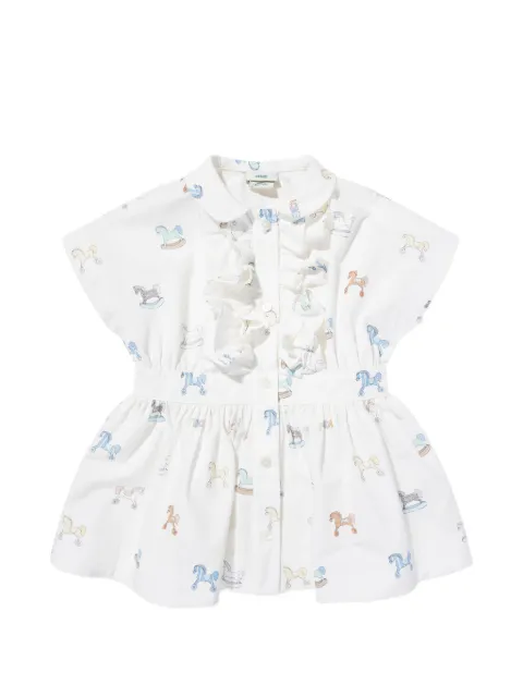 Fendi Kids ruffled pattern dress