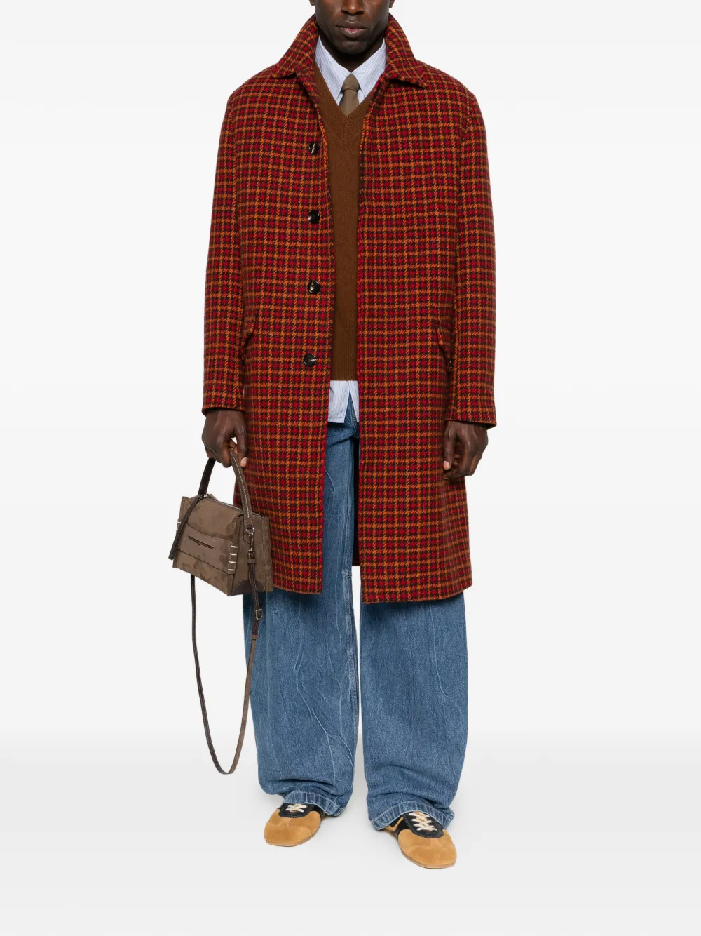 2017 Houndstooth Wool Coat