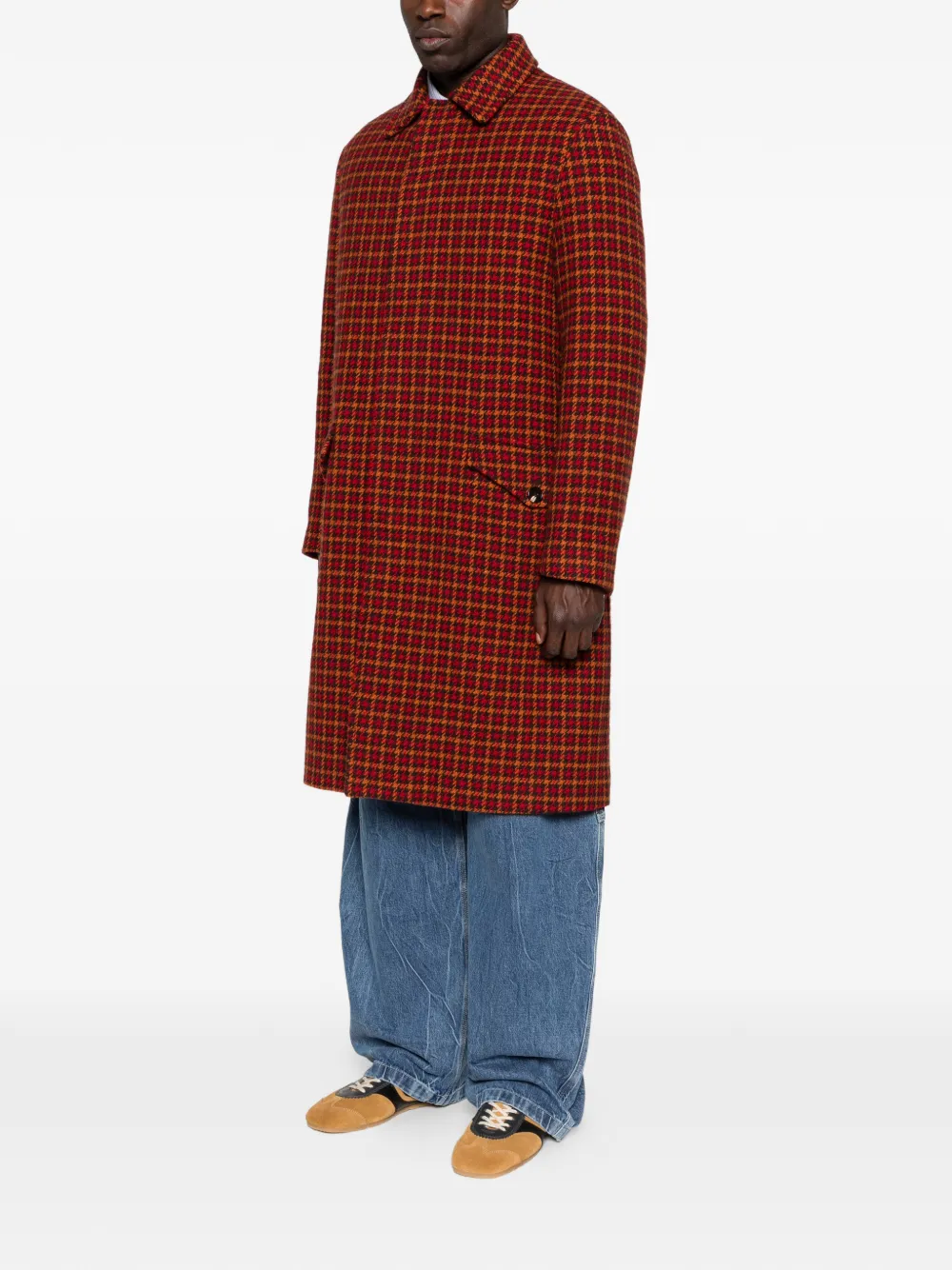 2017 Houndstooth Wool Coat
