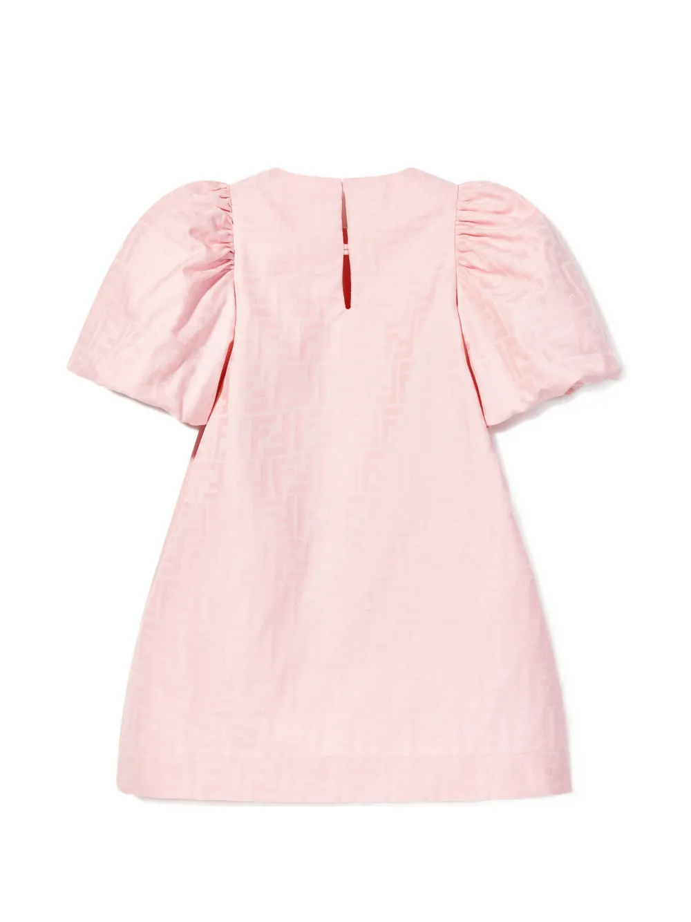 Fendi Kids Jurk met pofmouwen en ronde hals Roze