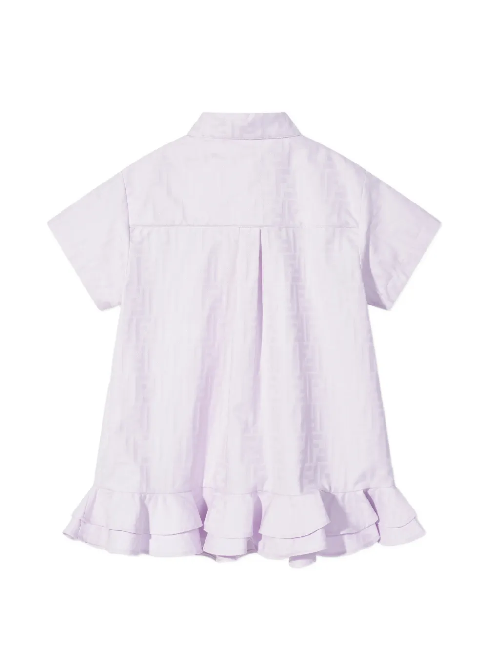 Fendi Kids Jurk met ruches logodetail en zak Paars