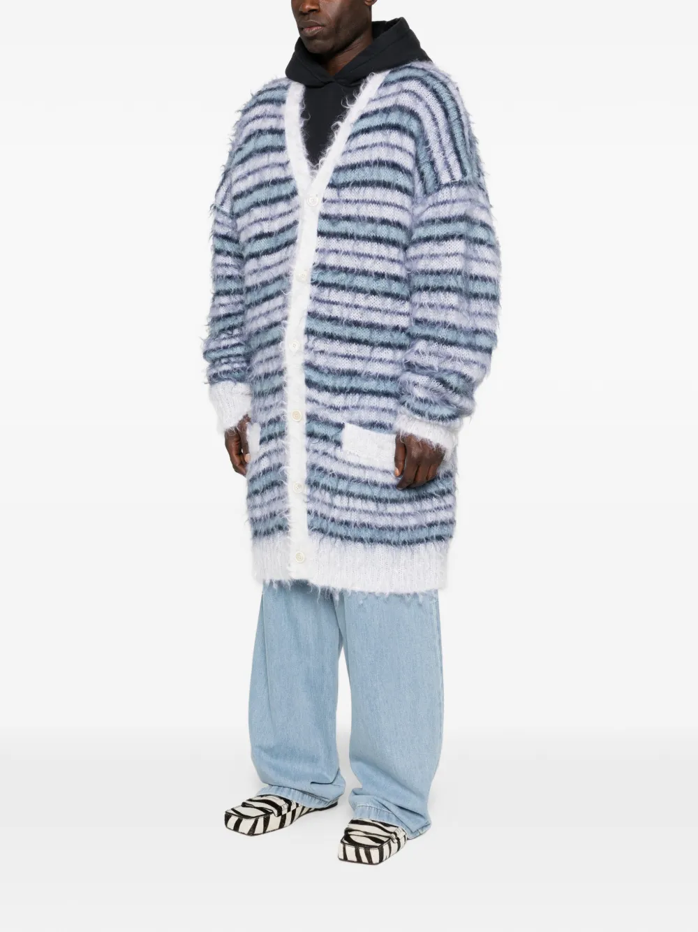  Marni Pre-owned Striped Mohair Cardigan - White 