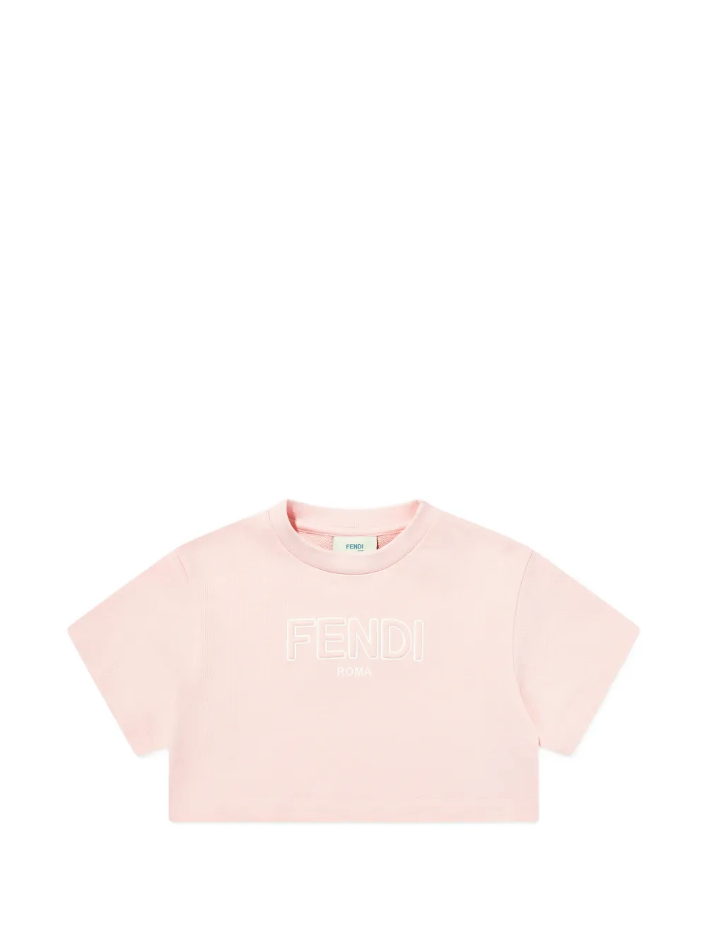 Fendi Kids logo-detail T-shirt - Rosa