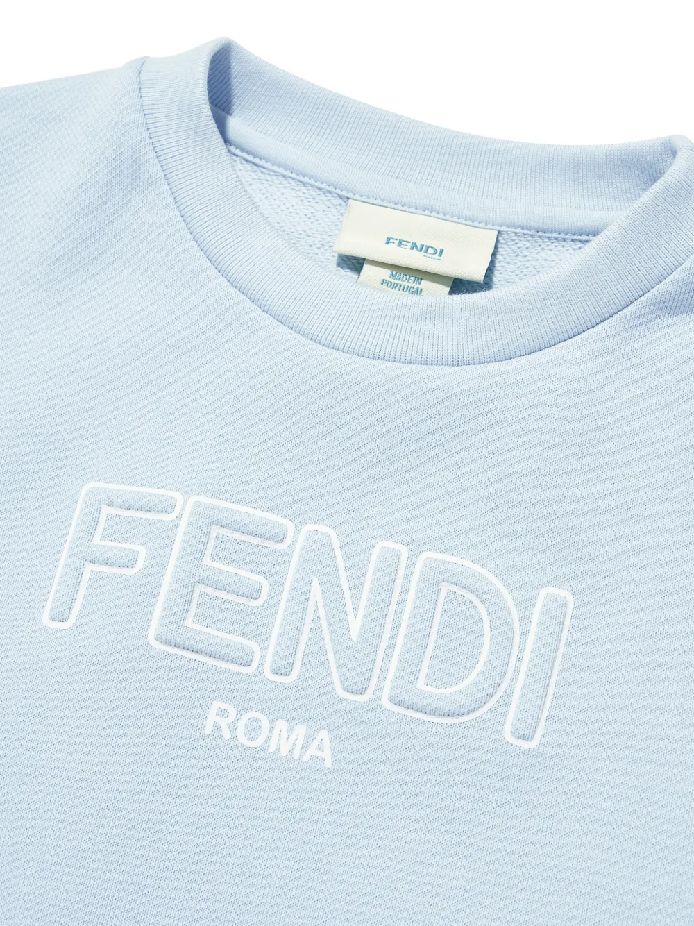  Fendi Kids Logo-detail Crew-neck Sweatshirt - Blue 