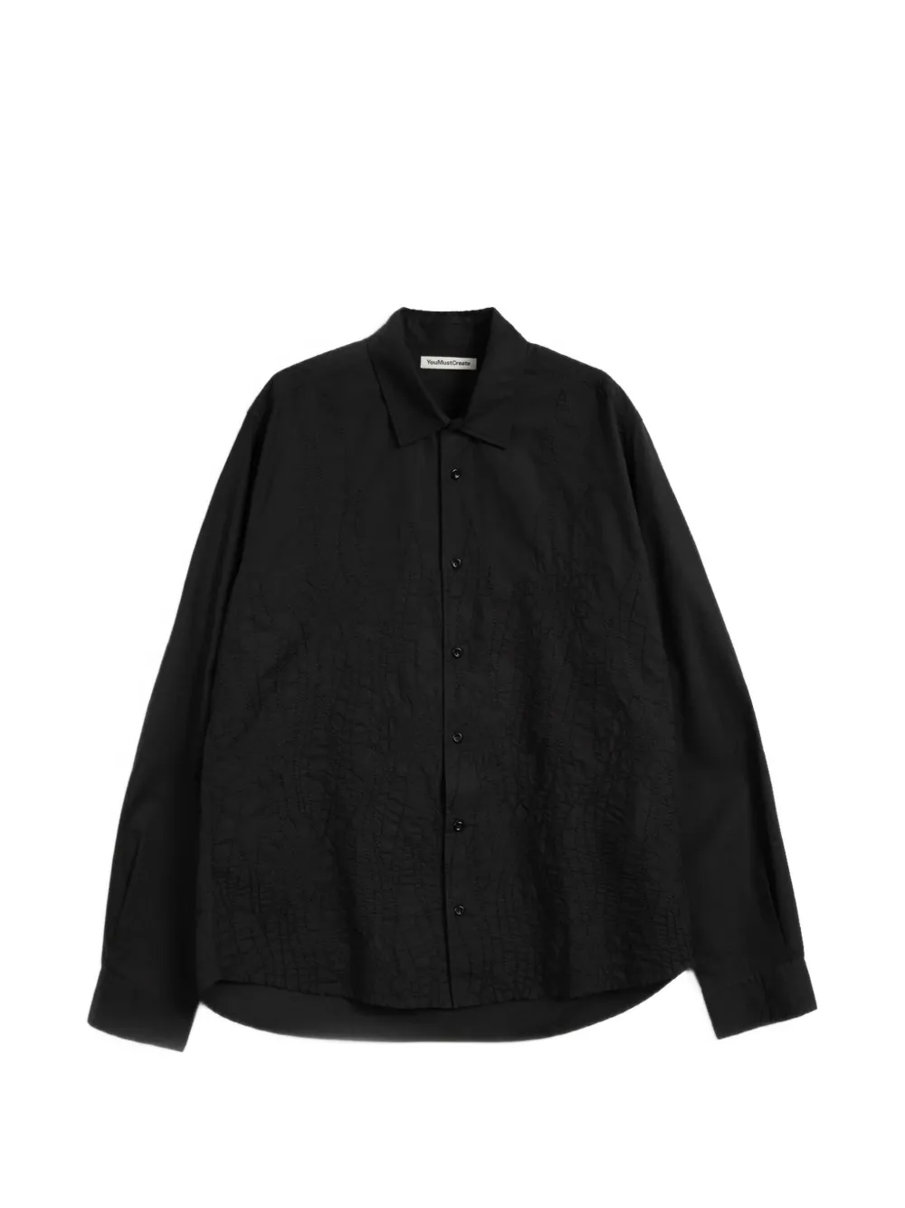 YMC Curtis floral-embroidered shirt - Nero