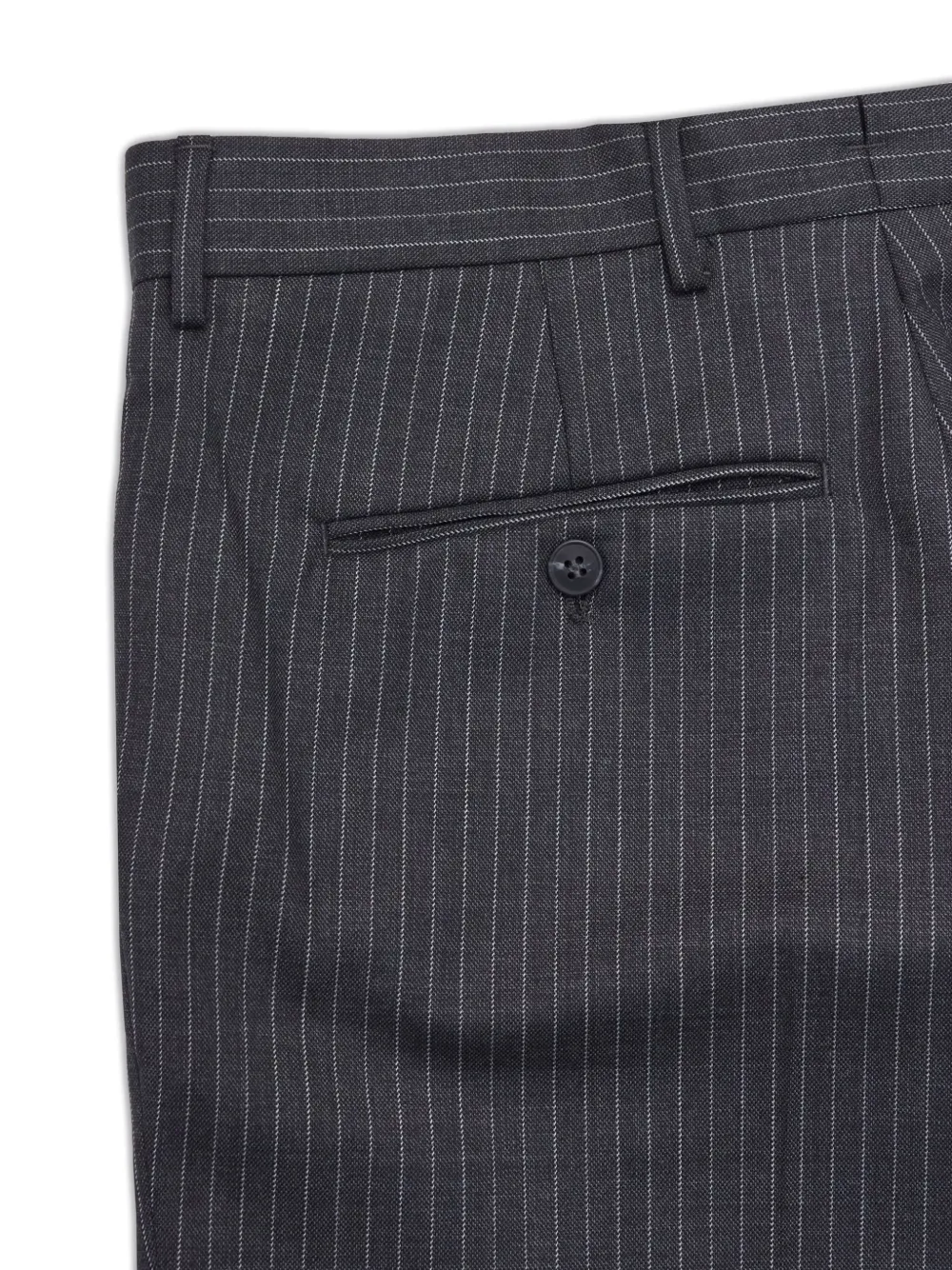  Selected Pinstriped Button Trousers - Grey 