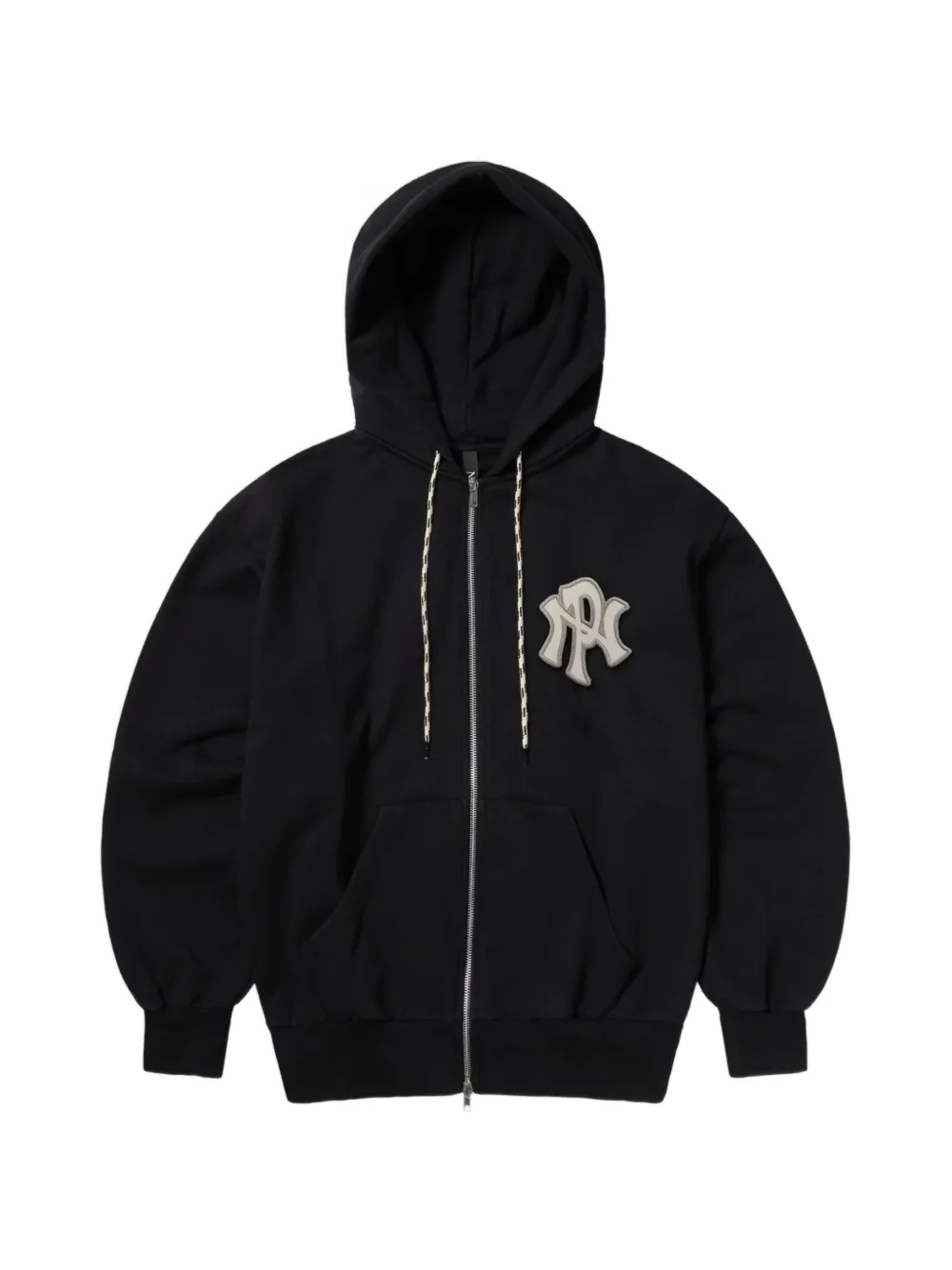No Problemo Embroidered Zip Hooded Sweatshirt In Black